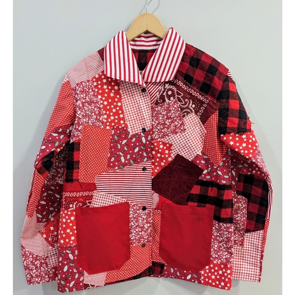 Red Patched Painter’s Jacket - Picture 1 of 7